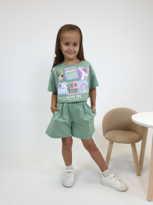 Комплект для девочки (фуфайка+шорты)