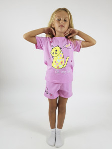 Пижама для девочки (фуфайка и шорты)