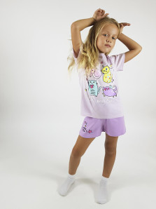 Пижама для девочки (фуфайка и шорты)