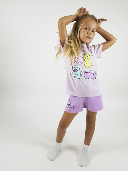 Пижама для девочки (фуфайка и шорты)