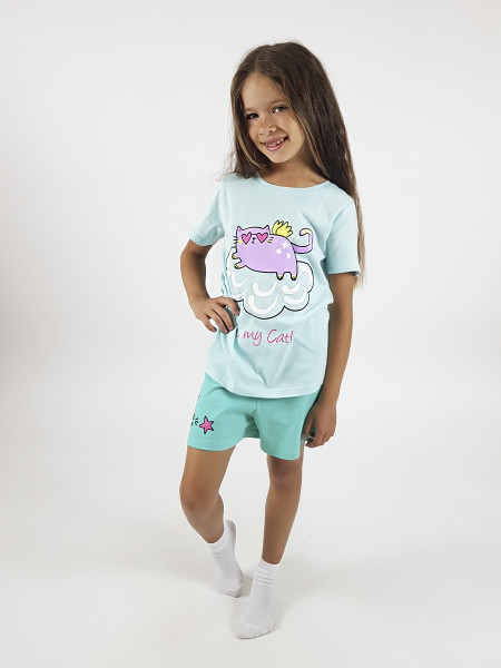 Пижама для девочки (фуфайка и шорты)