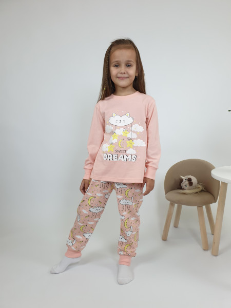Пижама для девочки (фуфайка и брюки)