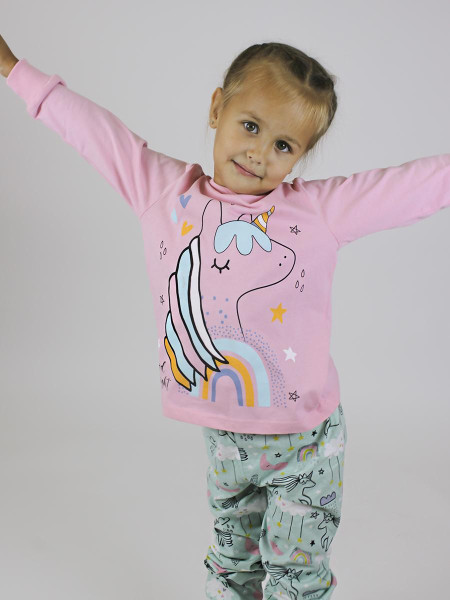 Пижама для девочки (фуфайка и брюки)