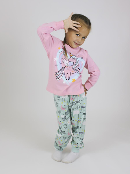 Пижама для девочки (фуфайка и брюки)
