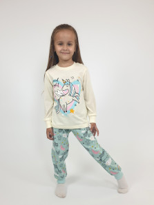 Пижама для девочки (фуфайка и брюки)