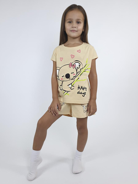 Пижама для девочки (фуфайка и шорты)