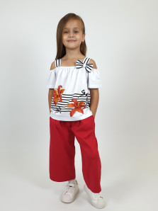 Комплект фуфайка+брюки для девочки