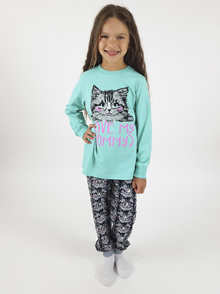 Пижама для девочки (фуфайка и брюки)