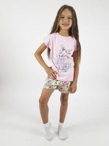 Пижама для девочки (фуфайка и шорты)