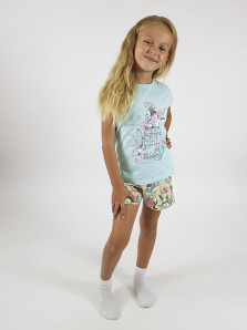 Пижама для девочки (фуфайка и шорты)