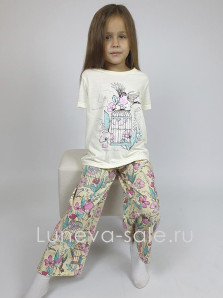 Пижама для девочки (фуфайка и брюки)