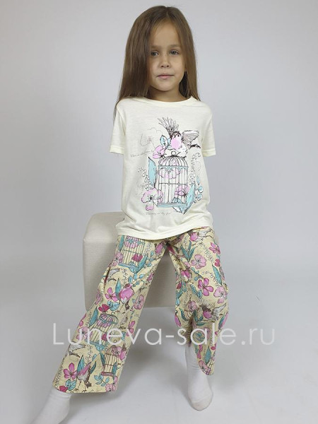 Пижама для девочки (фуфайка и брюки)