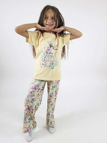 Пижама для девочки (фуфайка и брюки)