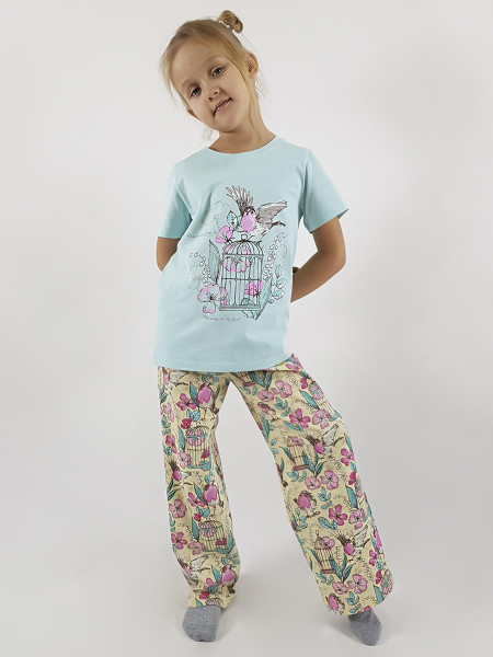 Пижама для девочки (фуфайка и брюки)