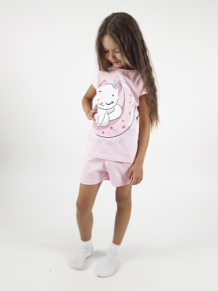 Пижама для девочки (фуфайка и шорты)