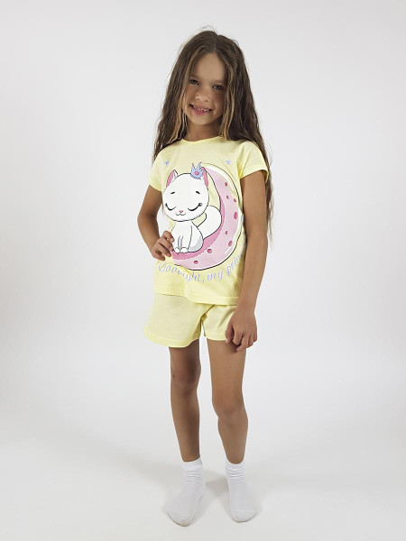 Пижама для девочки (фуфайка и шорты)