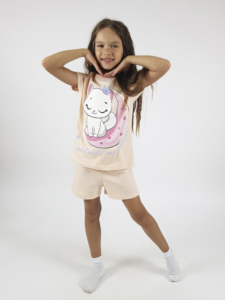 Пижама для девочки (фуфайка и шорты)