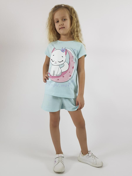 Пижама для девочки (фуфайка и шорты)