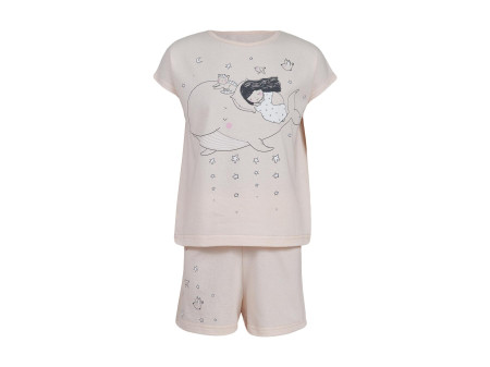 Пижама для девочки (фуфайка и шорты)