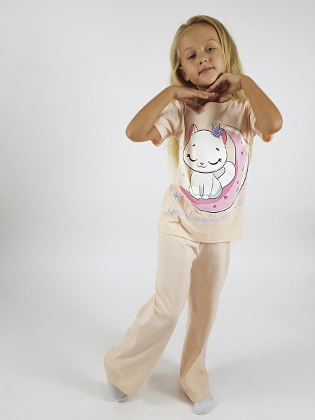 Пижама для девочки (фуфайка и брюки)