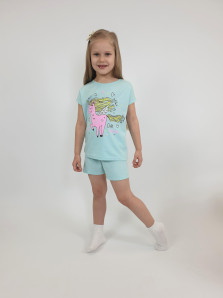 Пижама для девочки (фуфайка и шорты)