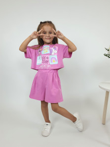 Комплект для девочки (фуфайка и шорты)