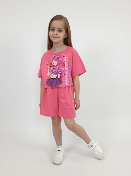 Комплект для девочки (фуфайка+ шорты)