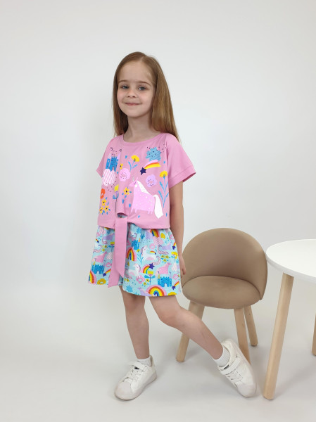 Комплект для девочки (джемпер+ шорты)