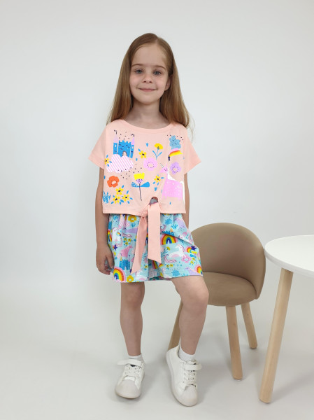 Комплект для девочки (джемпер+ шорты)