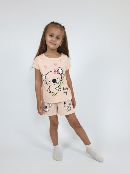 Пижама для девочки (фуфайка и шорты)