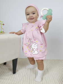 Комплект для девочки (платье+панталоны+косынка)