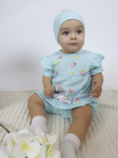 Комплект для девочки (платье+панталоны+косынка)