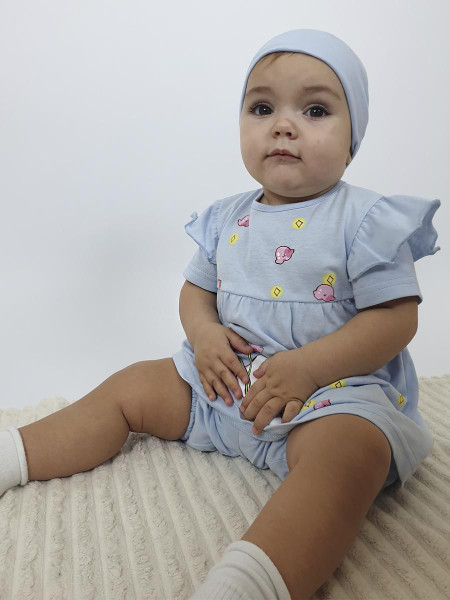 Комплект для девочки (платье+панталоны+косынка)