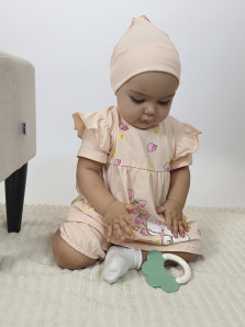 Комплект для девочки (платье+панталоны+косынка)