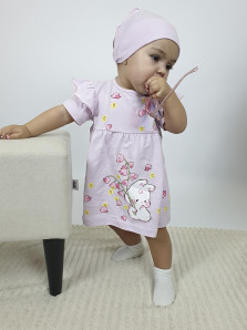 Комплект для девочки (платье+панталоны+косынка)