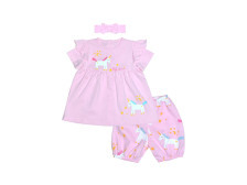 Комплект для девочки (платье+трусики+повязка с бантом)