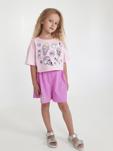 Комплект для девочки (фуфайка и шорты)