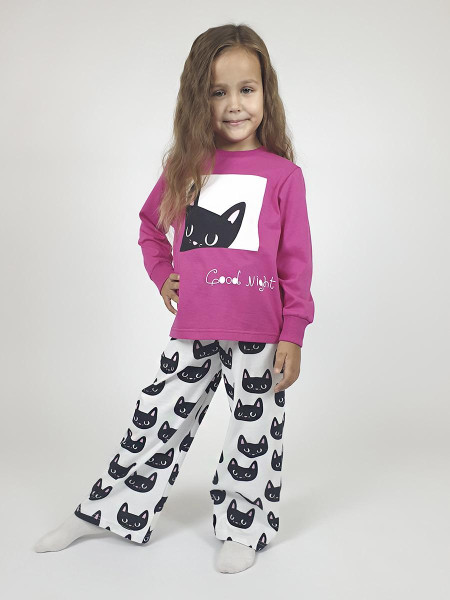 Пижама для девочки (фуфайка и брюки)