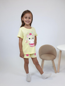 Пижама для девочки (фуфайка и шорты)