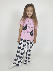 Пижама для девочки (фуфайка и брюки)