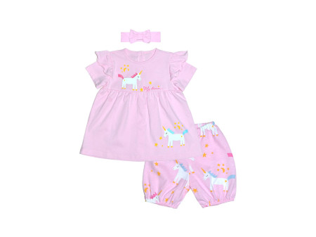 Комплект для девочки (платье+трусики+повязка с бантом)