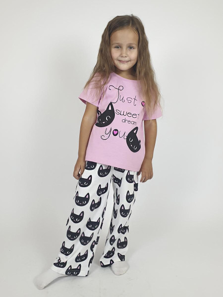 Пижама для девочки (фуфайка и брюки)