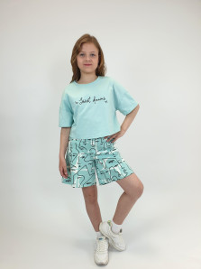 Комплект для девочки (фуфайка+ шорты)