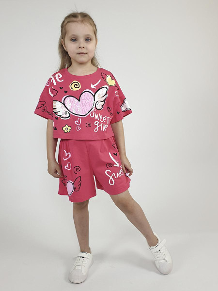 Комплект для девочки (фуфайка+ шорты)