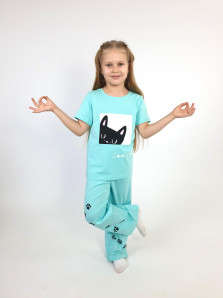 Пижама для девочки (фуфайка и брюки)