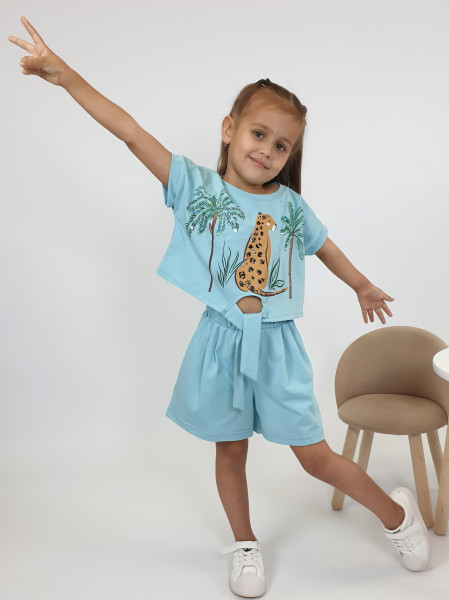 Комплект для девочки (фуфайка+шорты)