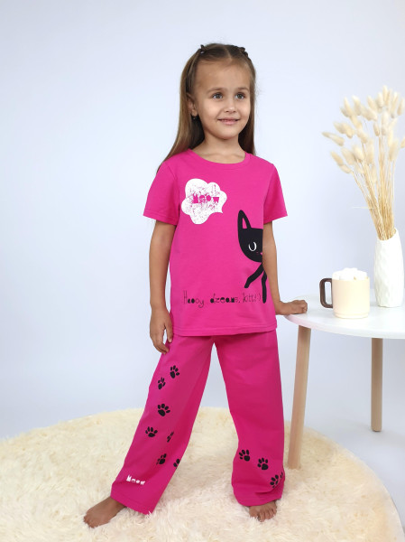 Пижама для девочки (фуфайка и брюки)