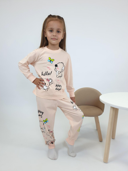 Пижама для девочки (фуфайка и брюки)