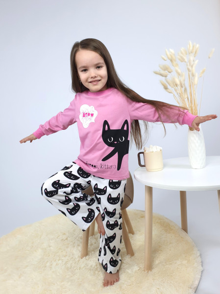 Пижама для девочки (фуфайка и брюки)