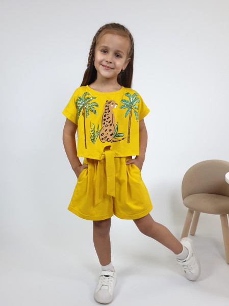 Комплект для девочки (фуфайка+шорты)